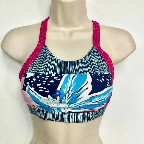 Athleta Girl Multi-Color Floral Paradise Splash Bikini Swim Top Swimwear Size XL - Picture 1 of 8